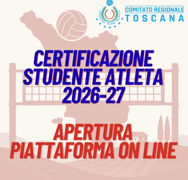 Certificazione studente atleta 2026-27 - APERTURA PIATTAFORMA ON LINE